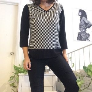 Checkered black and white sweater